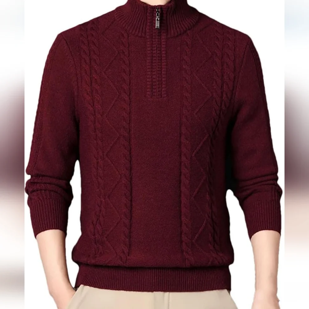 Izod Men's Thicken Zipper Pullover  Sweater